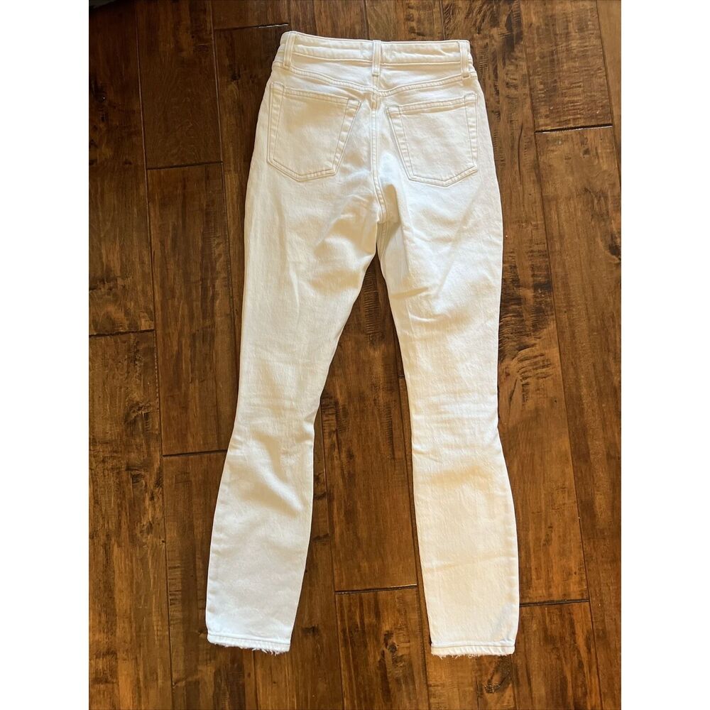 New Abercrombie & Fitch Simone White High-Rise Jeans Pants Stretch Size 00 24 - Picture 5 of 12